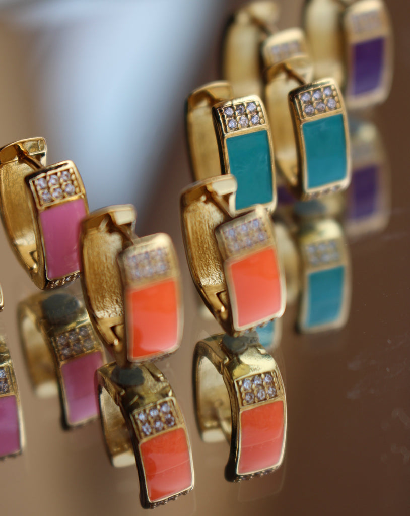 Classic Square Color Hoops (Stainless Steel)