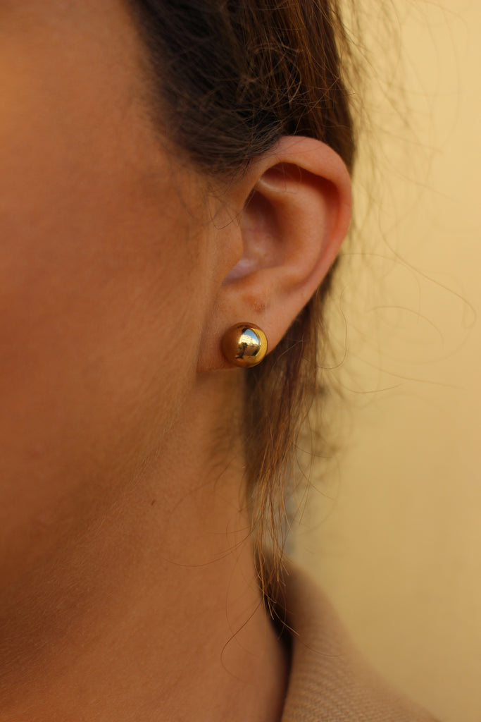 Gold Ball Earrings (Stainless Steel)