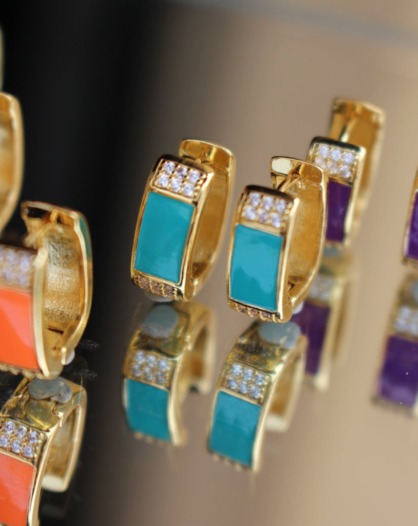 Classic Square Color Hoops (Stainless Steel)