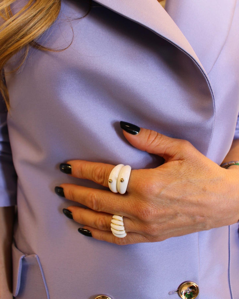 Anel Twisted Color White