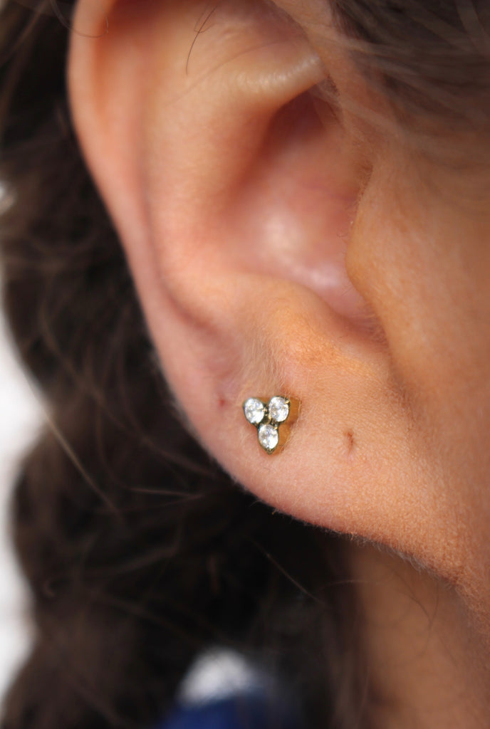 Brincos Mini 3 Zirconia