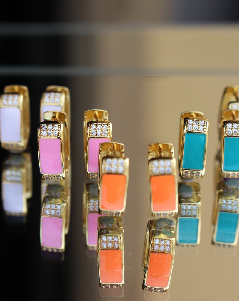 Classic Square Color Hoops (Stainless Steel)