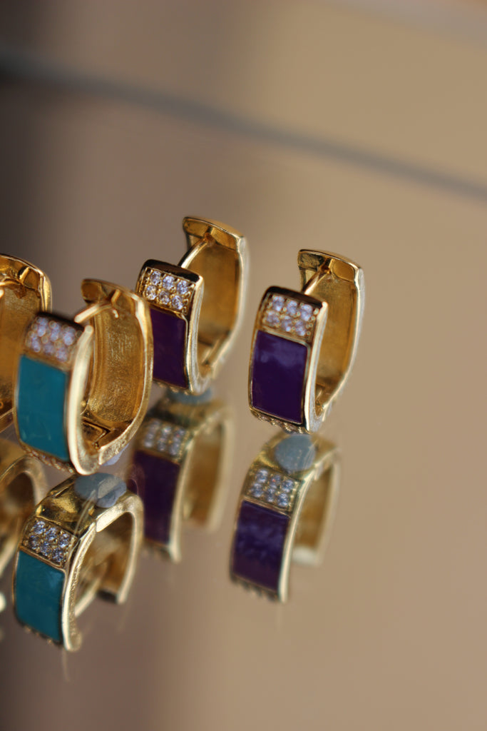 Classic Square Color Hoops (Stainless Steel)