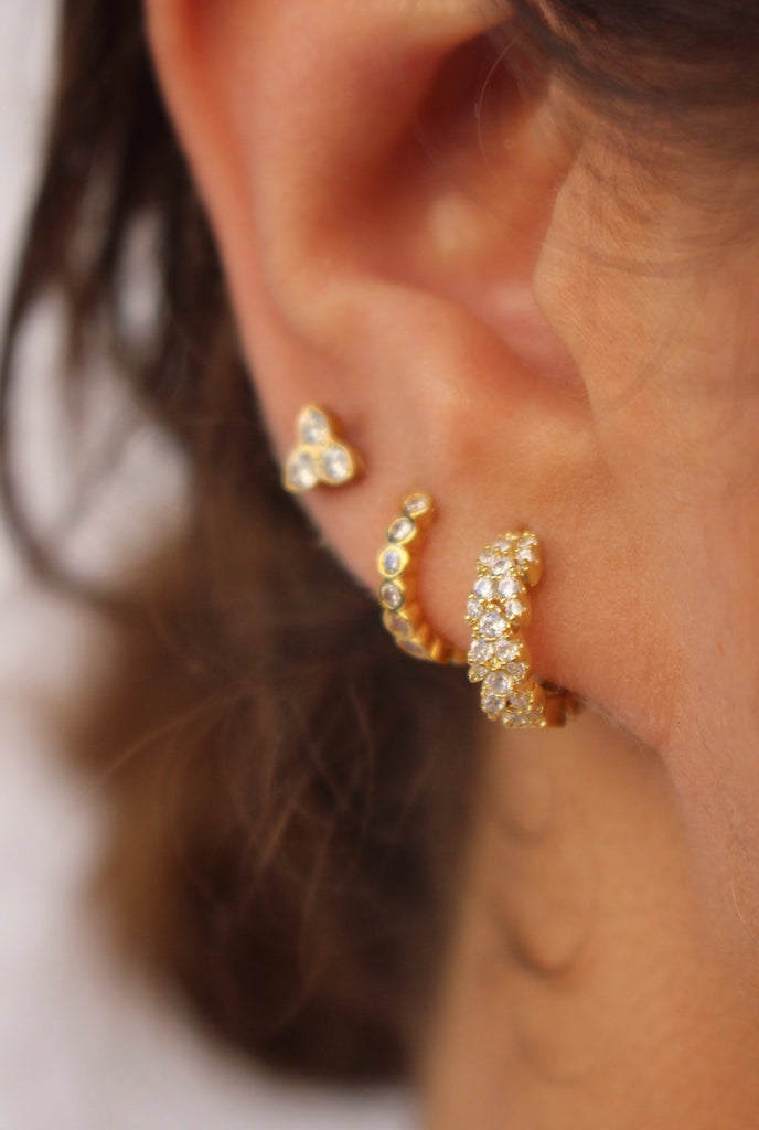 Brincos Mini 3 Zirconia