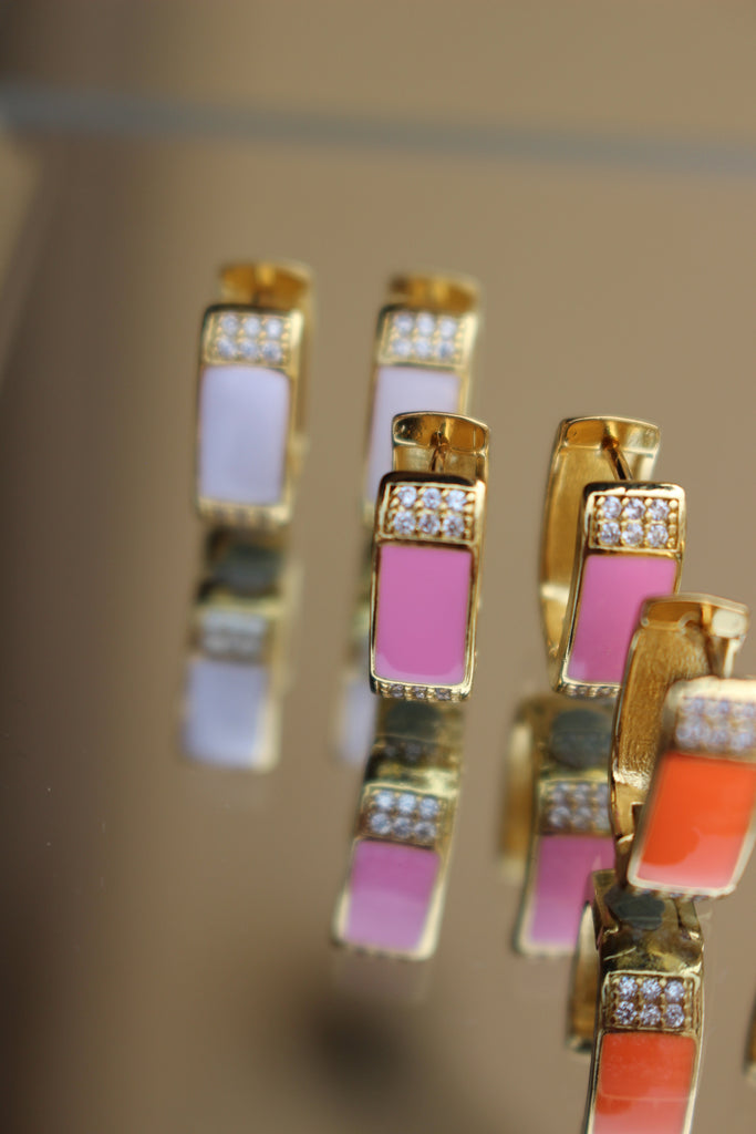 Classic Square Color Hoops (Stainless Steel)