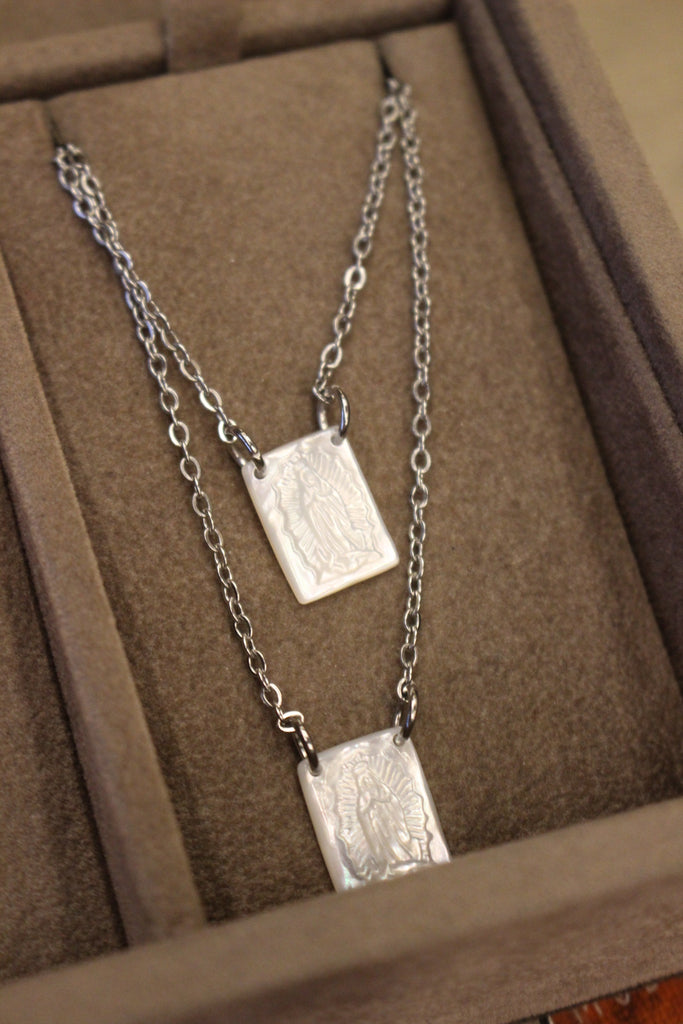 Madre Silver Color Scapular (Stainless Steel)